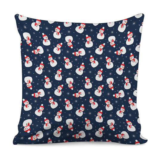 Xmas Snowman Pattern Print Pillow Cover