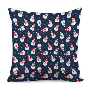 Xmas Snowman Pattern Print Pillow Cover