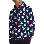 Xmas Snowman Pattern Print Pullover Hoodie