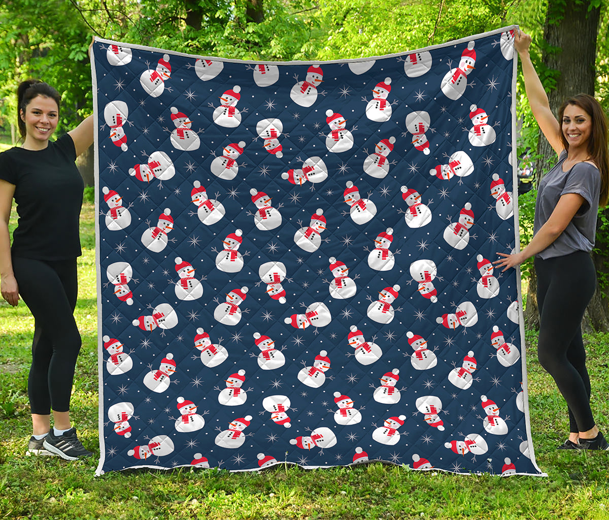 Xmas Snowman Pattern Print Quilt