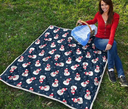 Xmas Snowman Pattern Print Quilt