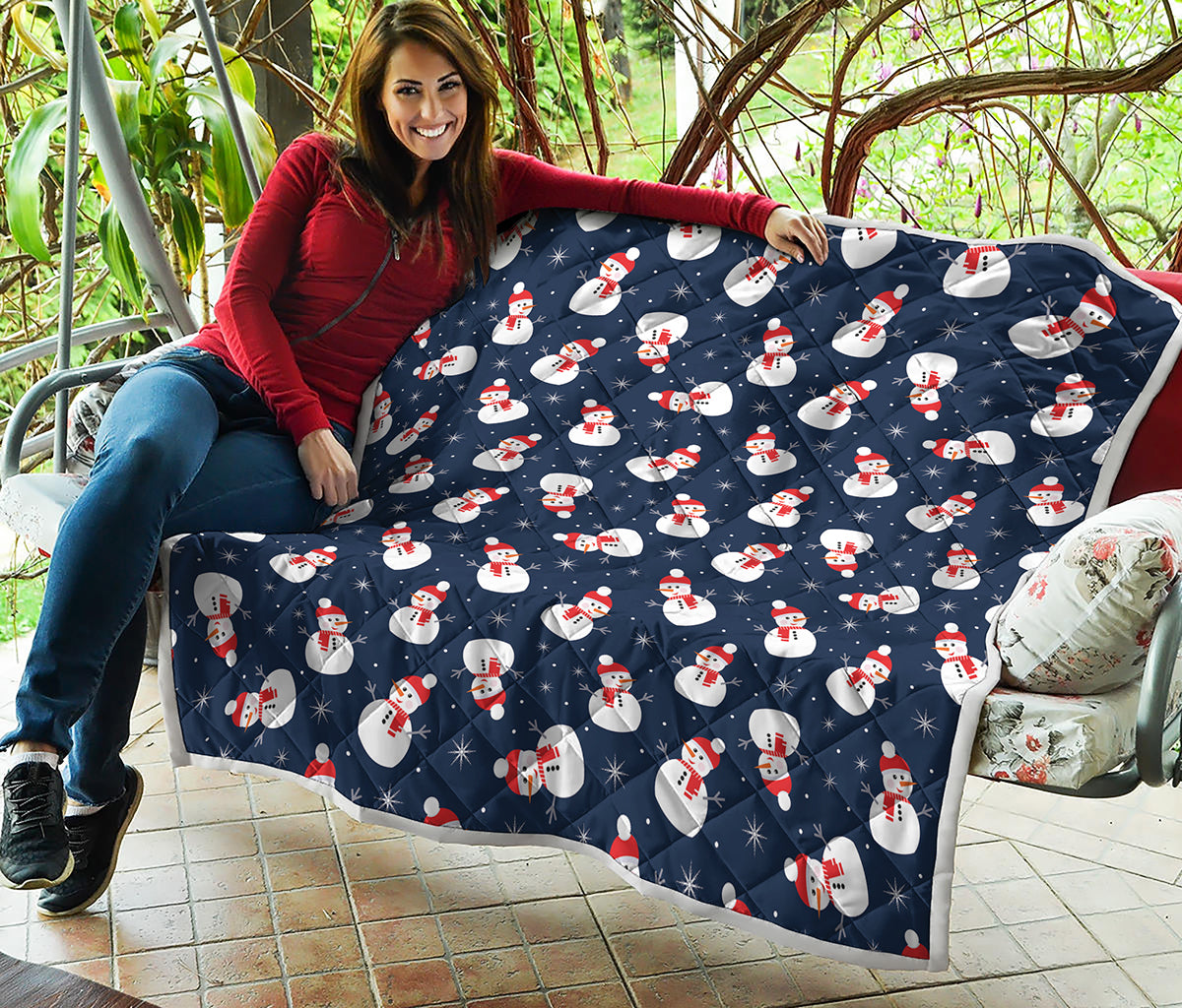 Xmas Snowman Pattern Print Quilt