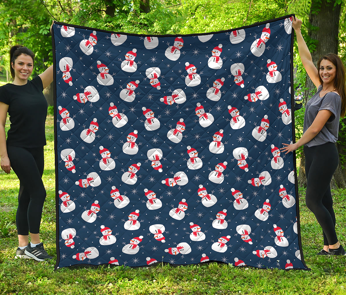 Xmas Snowman Pattern Print Quilt