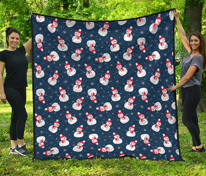 Xmas Snowman Pattern Print Quilt