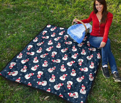 Xmas Snowman Pattern Print Quilt