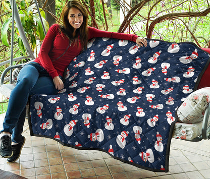 Xmas Snowman Pattern Print Quilt