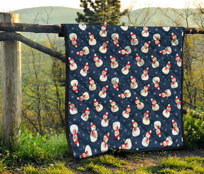 Xmas Snowman Pattern Print Quilt