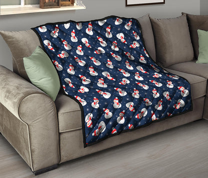 Xmas Snowman Pattern Print Quilt