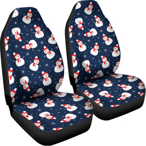 Xmas Snowman Pattern Print Universal Fit Car Seat Covers