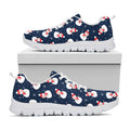 Xmas Snowman Pattern Print White Running Shoes