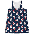Xmas Snowman Pattern Print Women's Racerback Tank Top