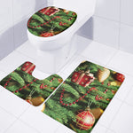 Xmas Tree Print 3 Piece Bath Mat Set