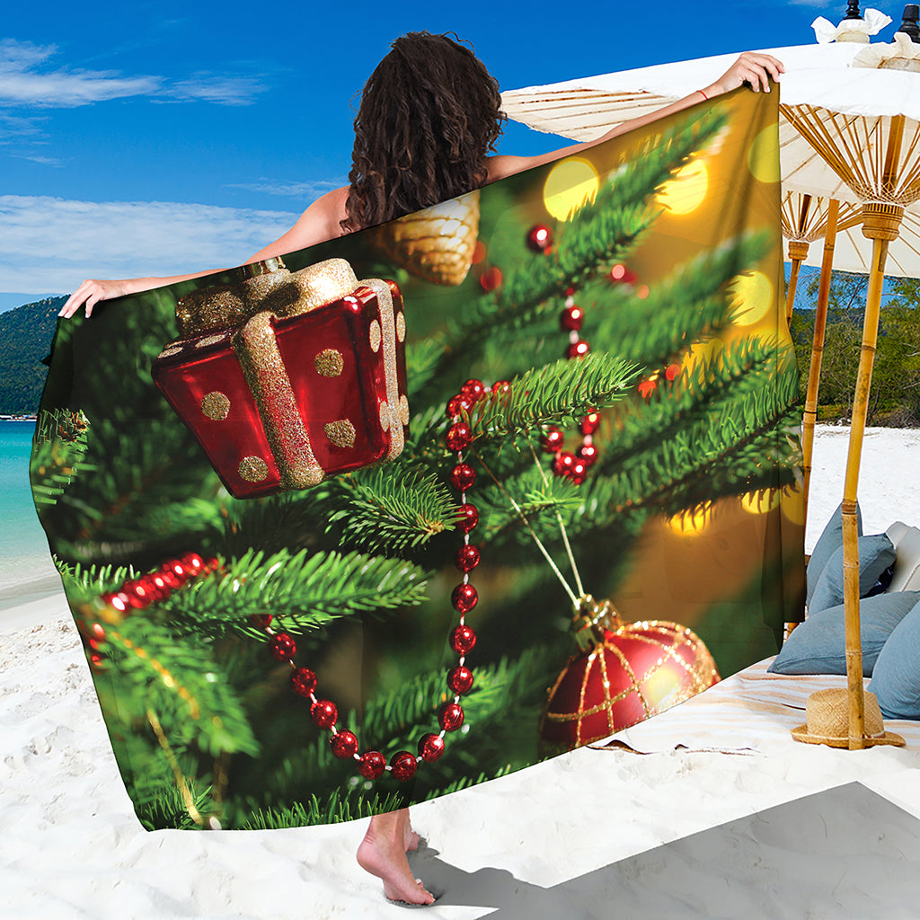 Xmas Tree Print Beach Sarong Wrap