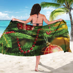 Xmas Tree Print Beach Sarong Wrap