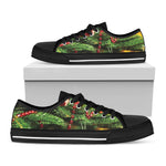 Xmas Tree Print Black Low Top Shoes