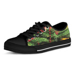 Xmas Tree Print Black Low Top Shoes