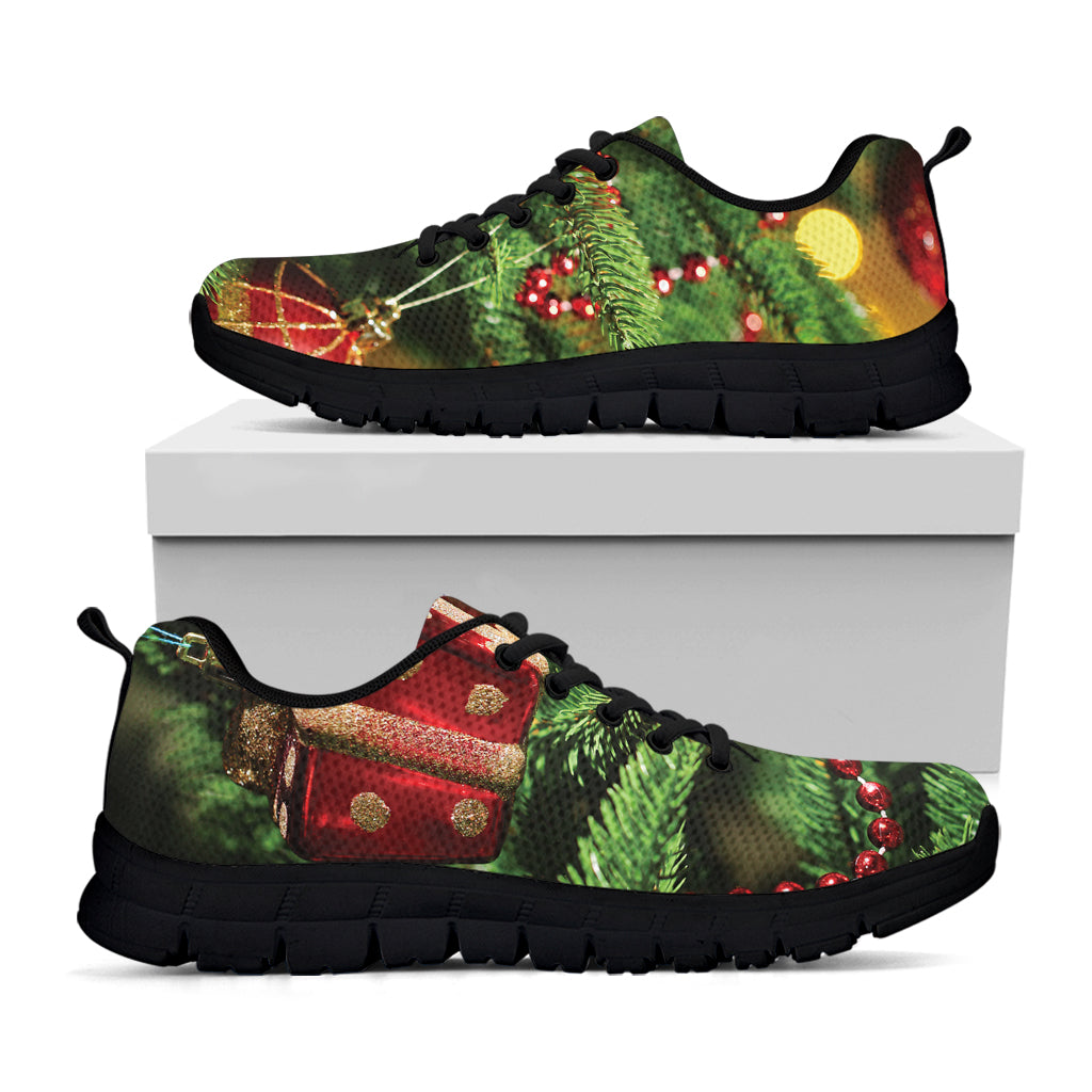 Xmas Tree Print Black Sneakers