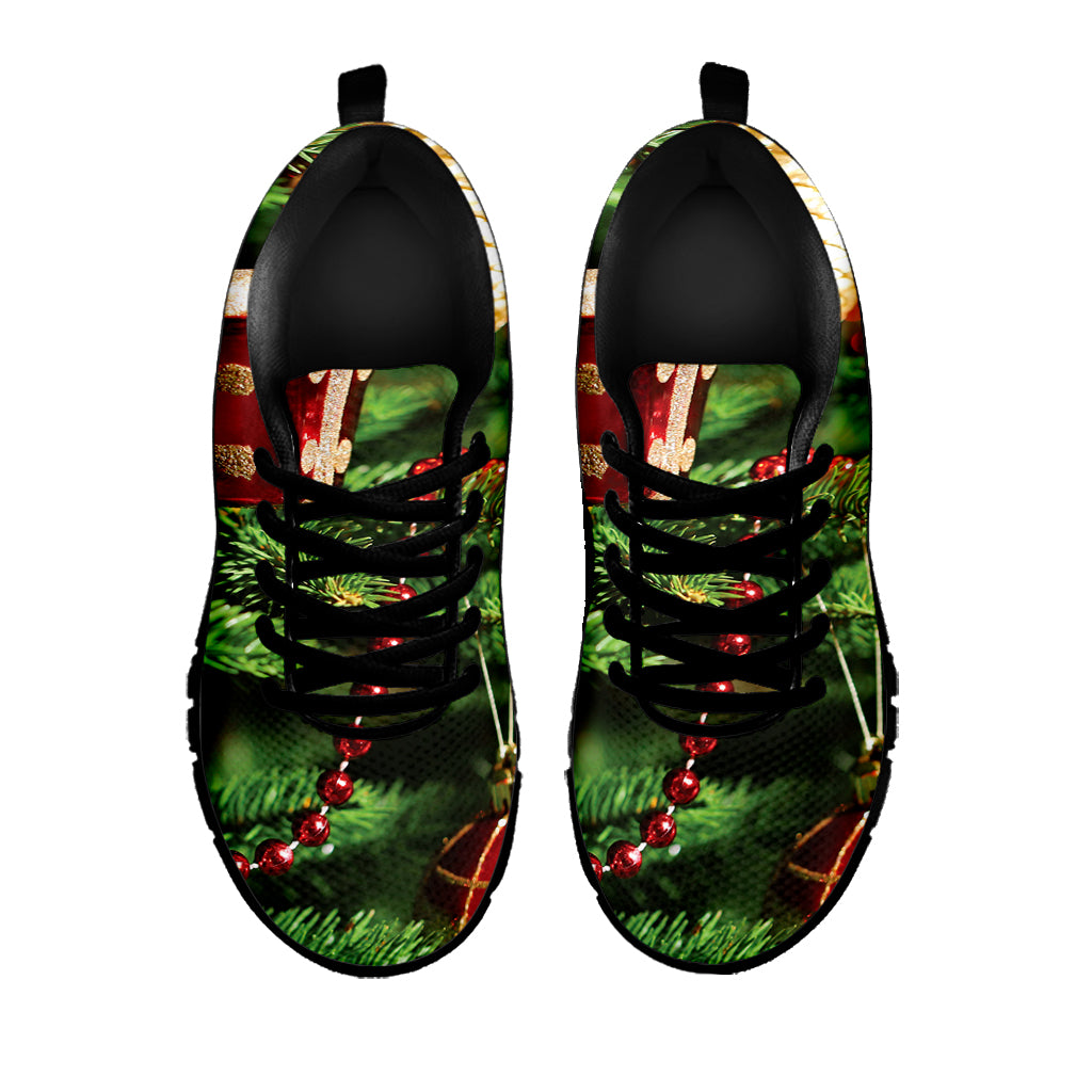 Xmas Tree Print Black Sneakers
