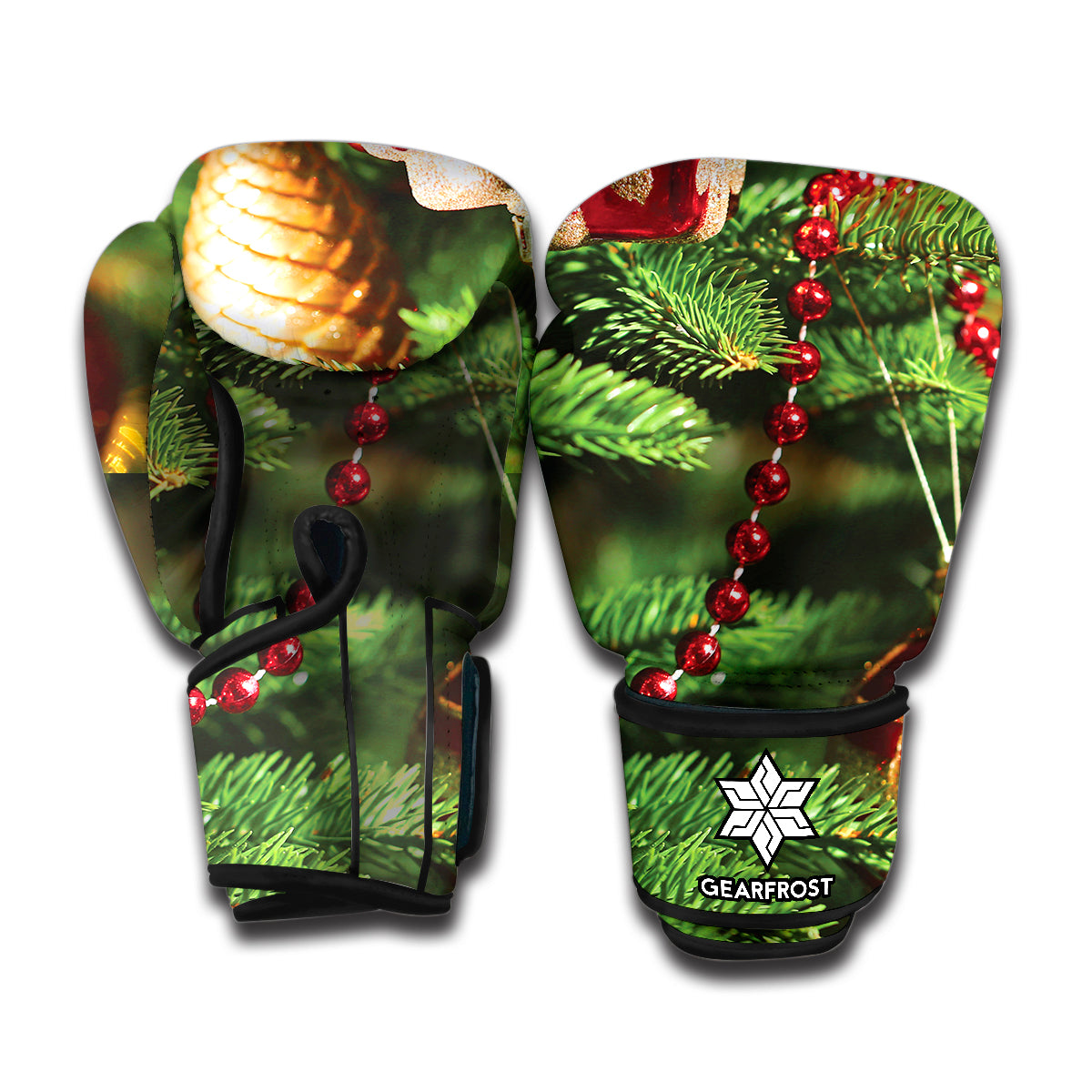 Xmas Tree Print Boxing Gloves