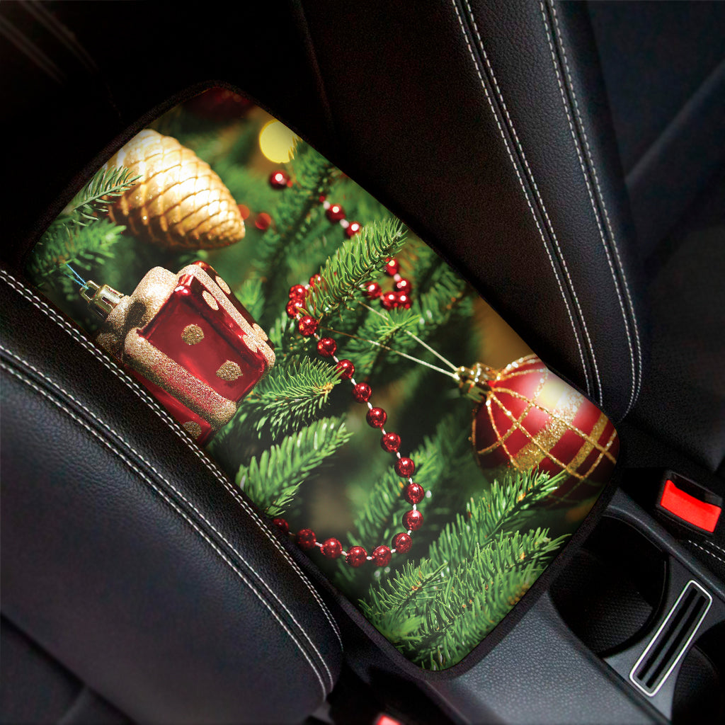 Xmas Tree Print Car Center Console Cover