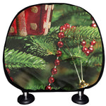 Xmas Tree Print Car Headrest Covers