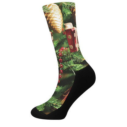 Xmas Tree Print Crew Socks