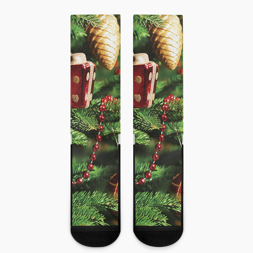 Xmas Tree Print Crew Socks