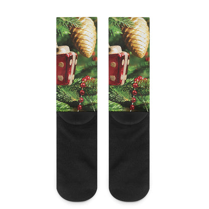Xmas Tree Print Crew Socks
