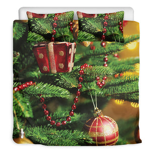 Xmas Tree Print Duvet Cover Bedding Set