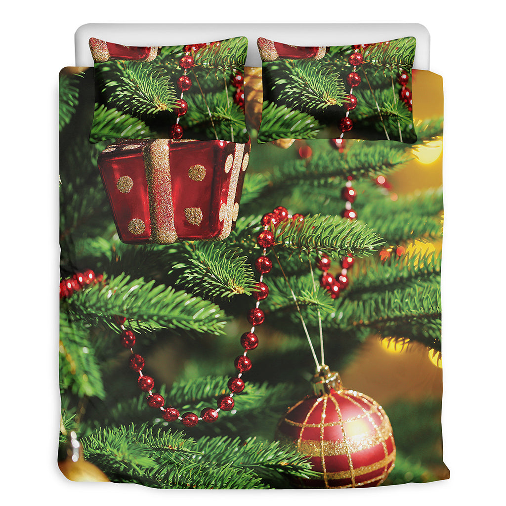 Xmas Tree Print Duvet Cover Bedding Set