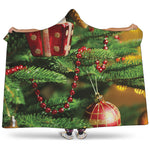 Xmas Tree Print Hooded Blanket