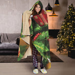 Xmas Tree Print Hooded Blanket