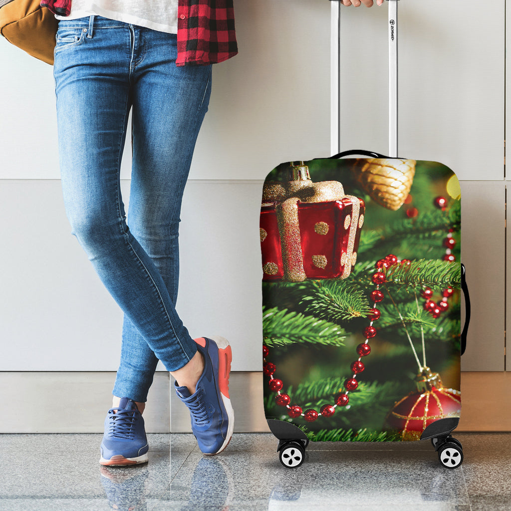 Xmas Tree Print Luggage Cover