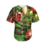 Xmas Tree Print Men's Baseball Jersey