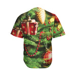 Xmas Tree Print Men's Baseball Jersey