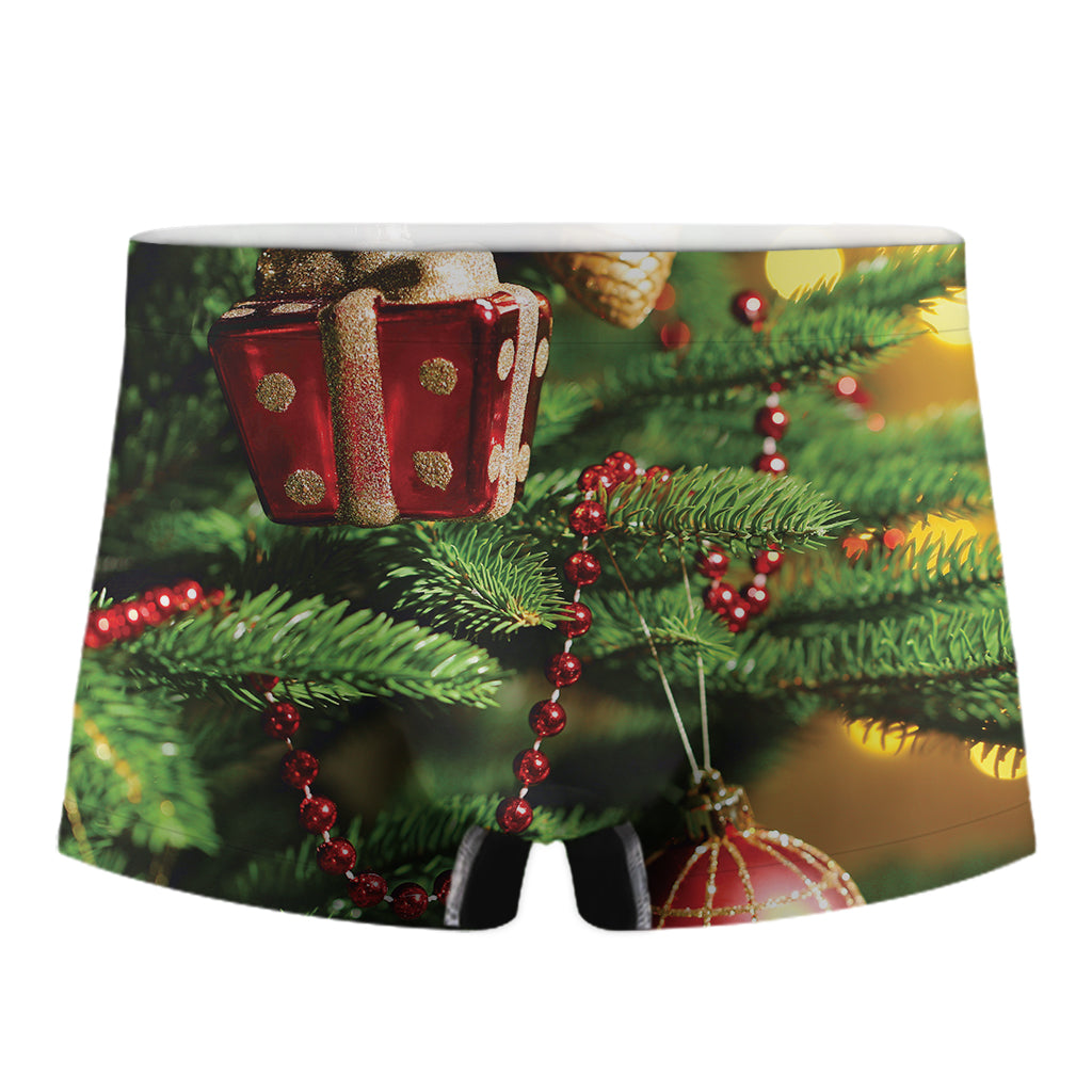 Xmas Tree Print Men's Boxer Briefs