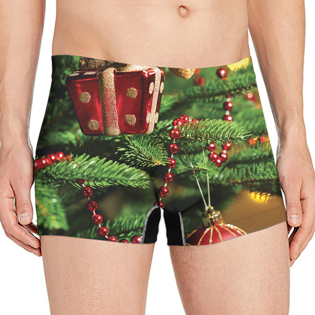 Xmas Tree Print Men's Boxer Briefs