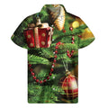 Xmas Tree Print Men's Short Sleeve Shirt