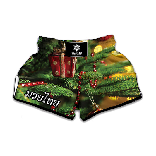 Xmas Tree Print Muay Thai Boxing Shorts