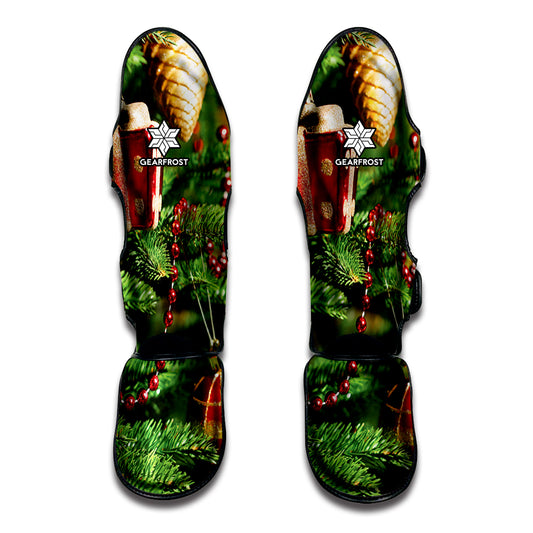 Xmas Tree Print Muay Thai Shin Guard