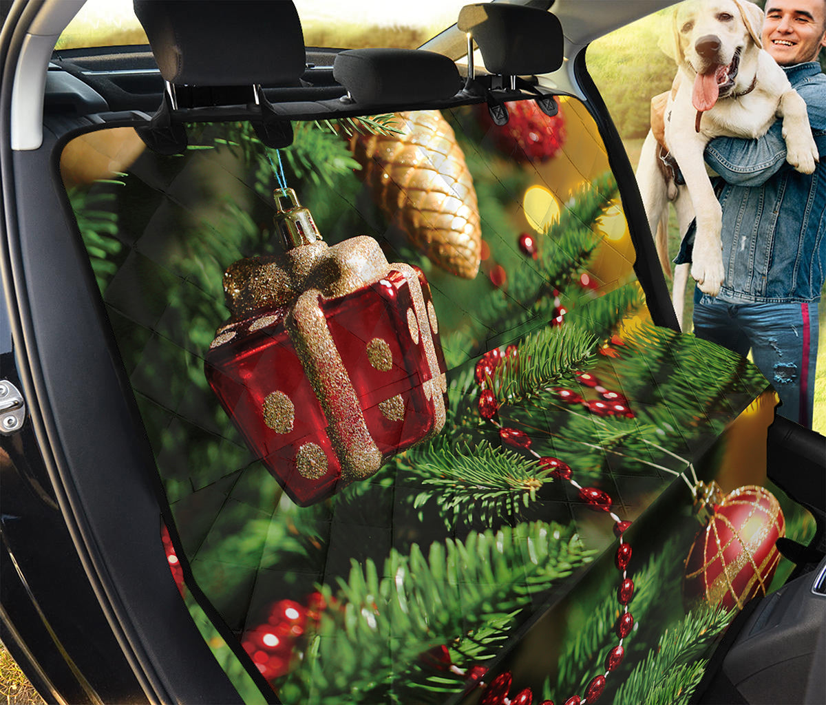 Xmas Tree Print Pet Car Back Seat Cover