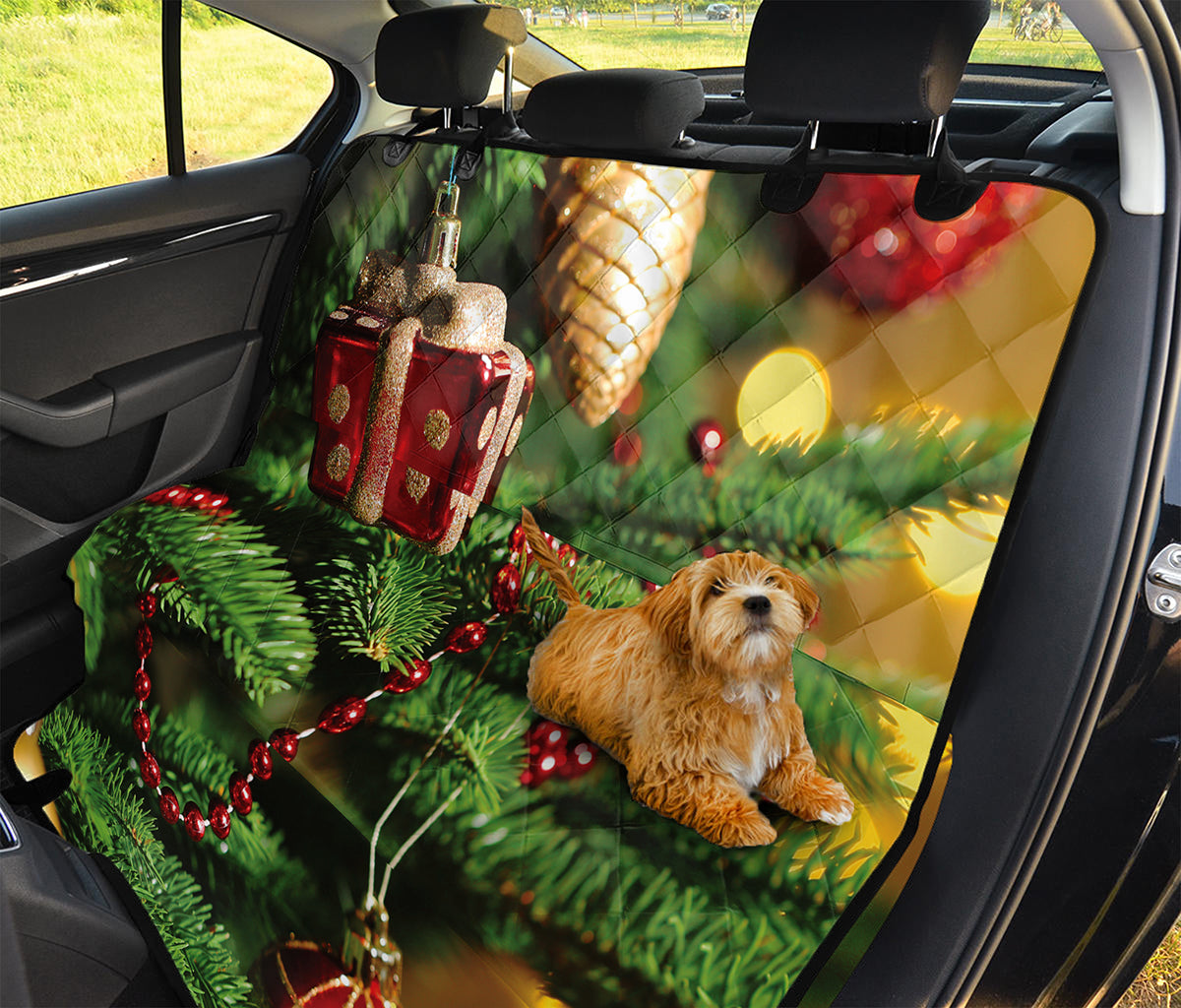 Xmas Tree Print Pet Car Back Seat Cover