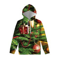 Xmas Tree Print Pullover Hoodie