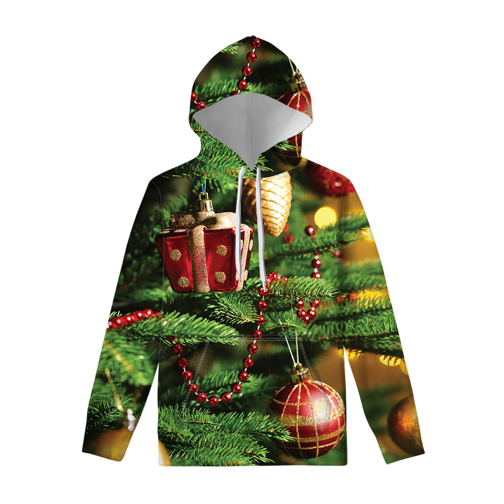 Xmas Tree Print Pullover Hoodie