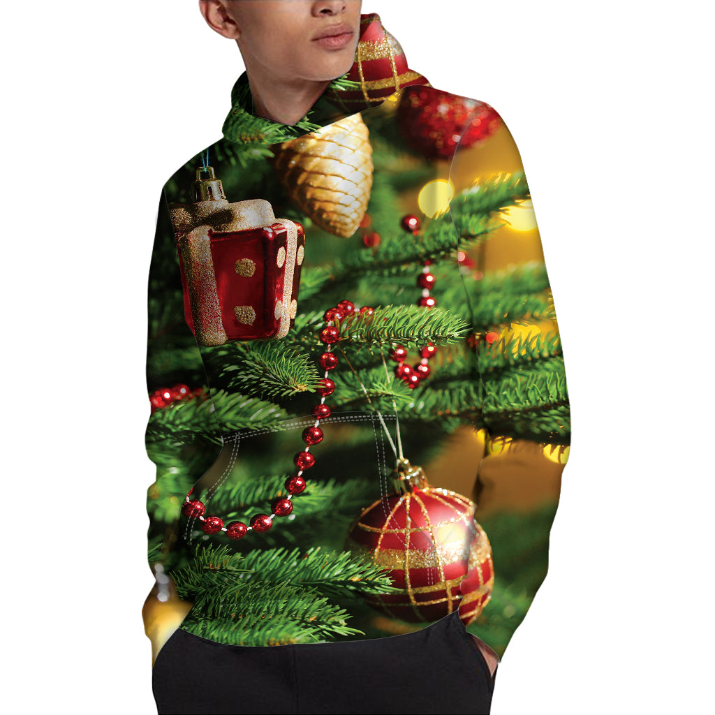 Xmas Tree Print Pullover Hoodie