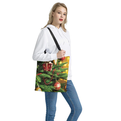 Xmas Tree Print Tote Bag