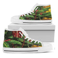 Xmas Tree Print White High Top Sneakers