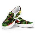 Xmas Tree Print White Slip On Sneakers