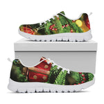 Xmas Tree Print White Sneakers