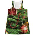Xmas Tree Print Women's Racerback Tank Top